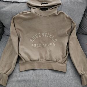 Fear of God Essentials Beige Hoodie
